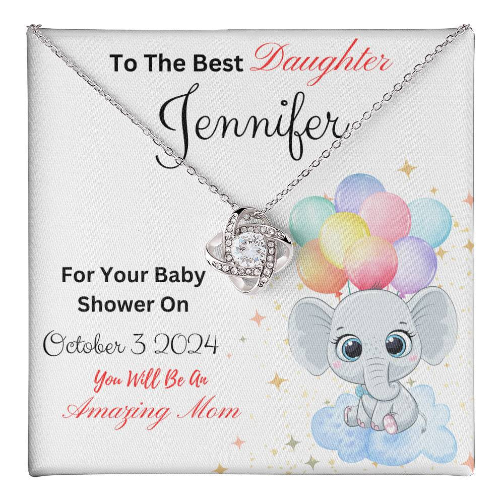 Personalized -Gift for Mother To Be-Love Knot Necklace