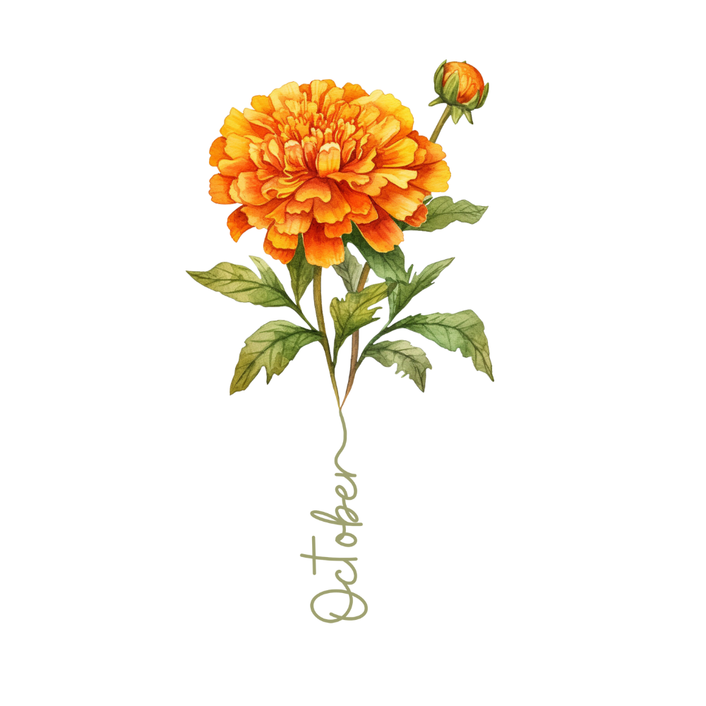 Personalized Birth Flower & Name  Notebook