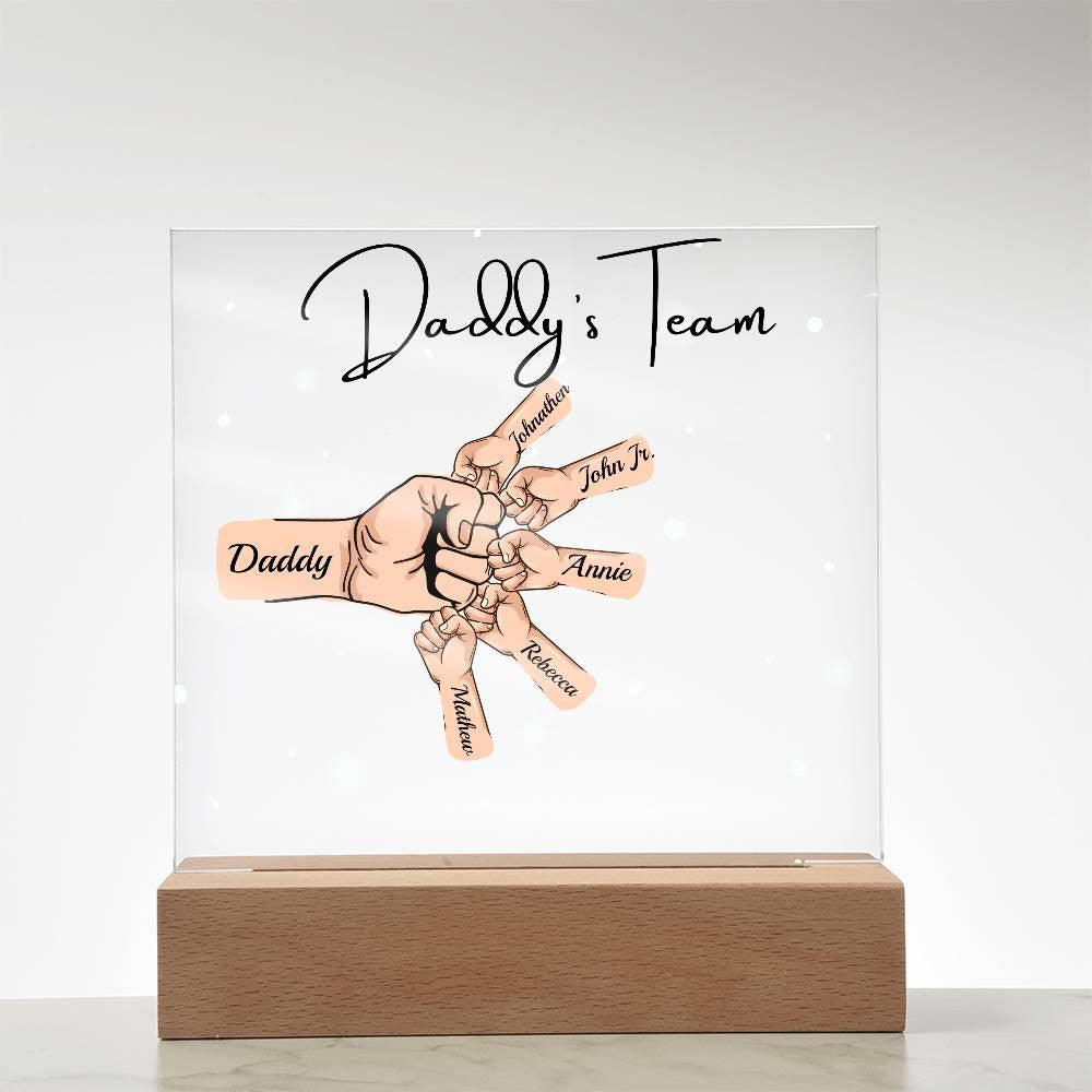 Gift For DAD- Daddy Team Personalized Acrylic Plaque*