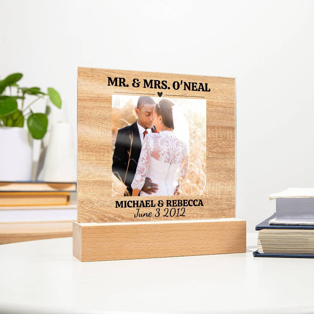 Personalized Wedding Photo Frame-Acrylic Square