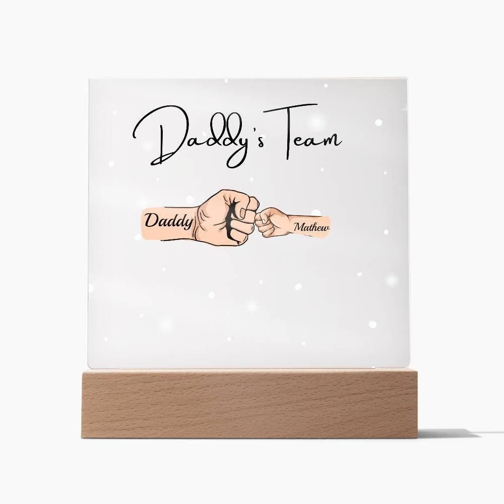 Gift For DAD- Daddy Team Personalized Acrylic Plaque*