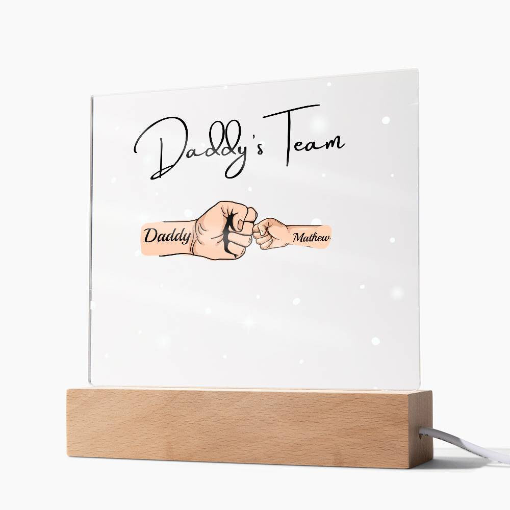 Gift For DAD- Daddy Team Personalized Acrylic Plaque*