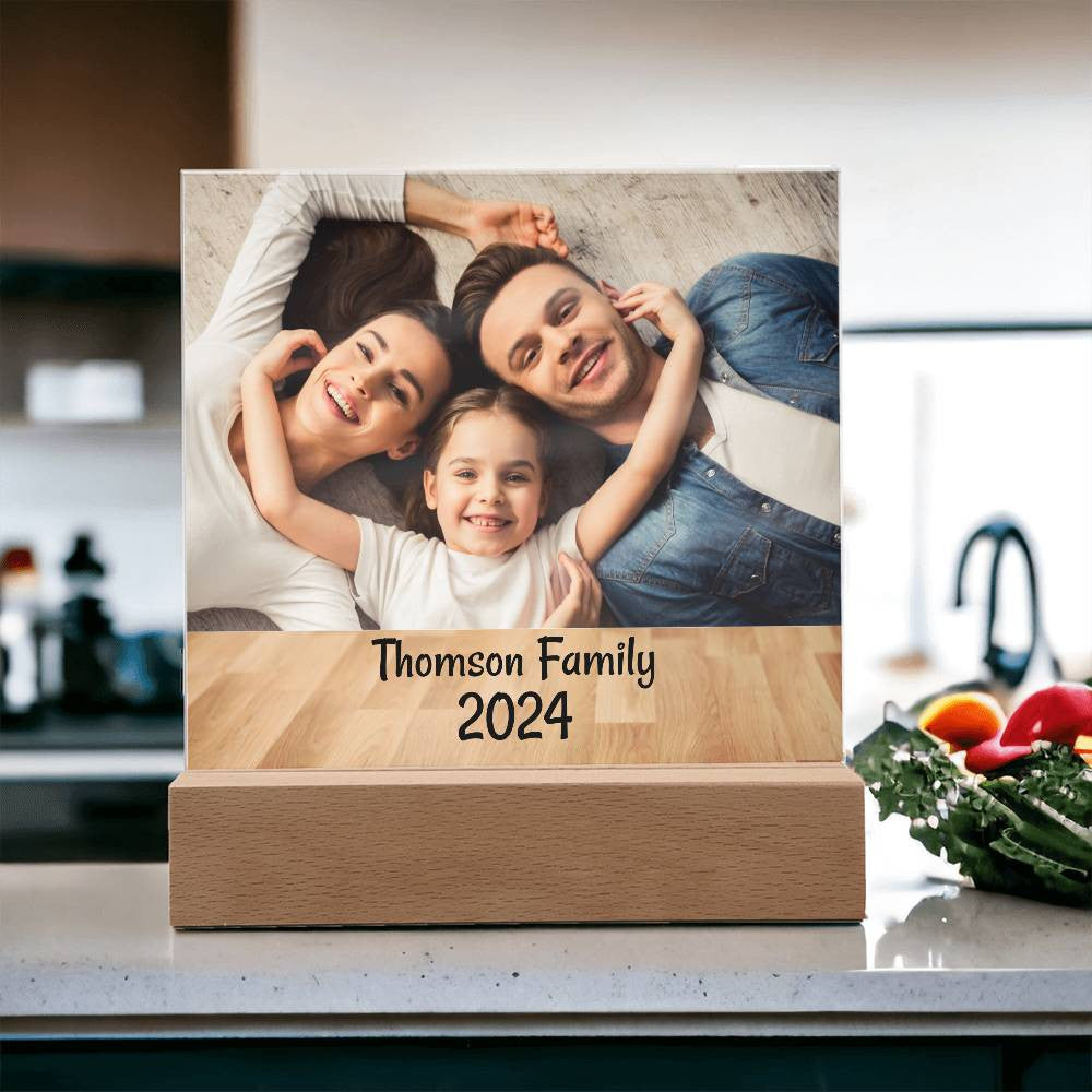 Personalize Family Picture Square Plaque