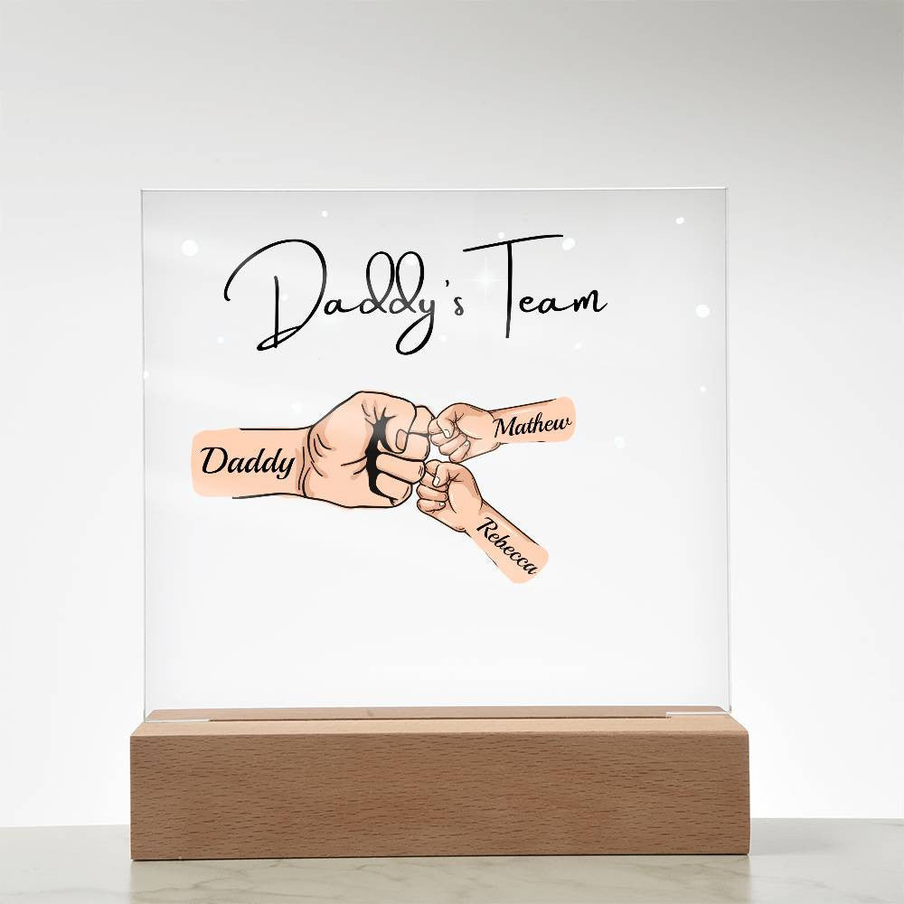 Gift For DAD- Daddy Team Personalized Acrylic Plaque*