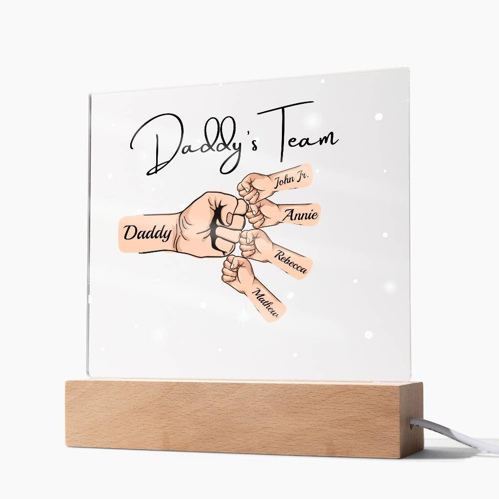 Gift For DAD- Daddy Team Personalized Acrylic Plaque*