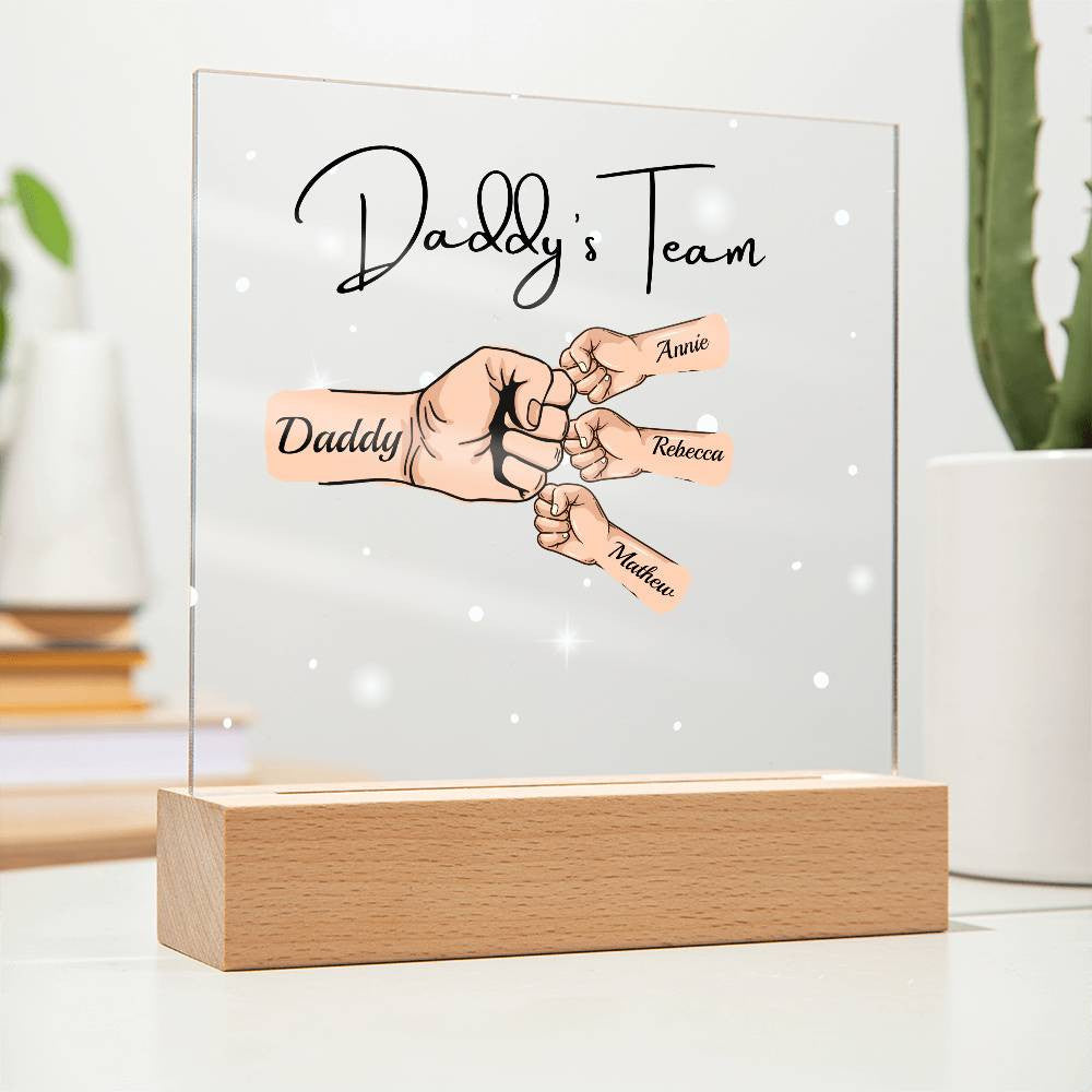 Gift For DAD- Daddy Team Personalized Acrylic Plaque*