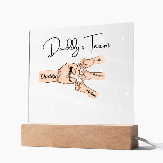 Gift For DAD- Daddy Team Personalized Acrylic Plaque*