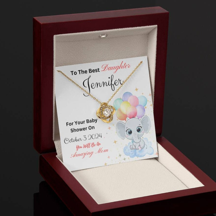 Personalized -Gift for Mother To Be-Love Knot Necklace