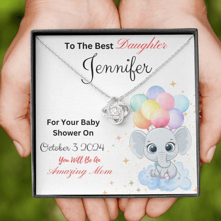 Personalized -Gift for Mother To Be-Love Knot Necklace