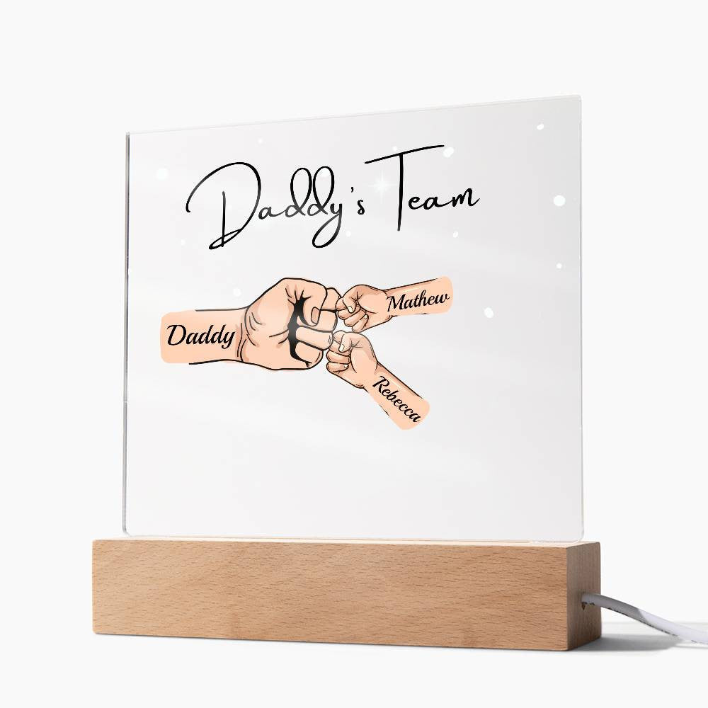 Gift For DAD- Daddy Team Personalized Acrylic Plaque*
