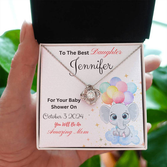 Personalized -Gift for Mother To Be-Love Knot Necklace