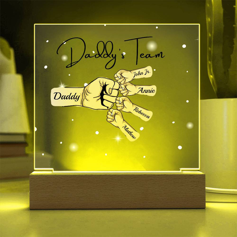 Gift For DAD- Daddy Team Personalized Acrylic Plaque*