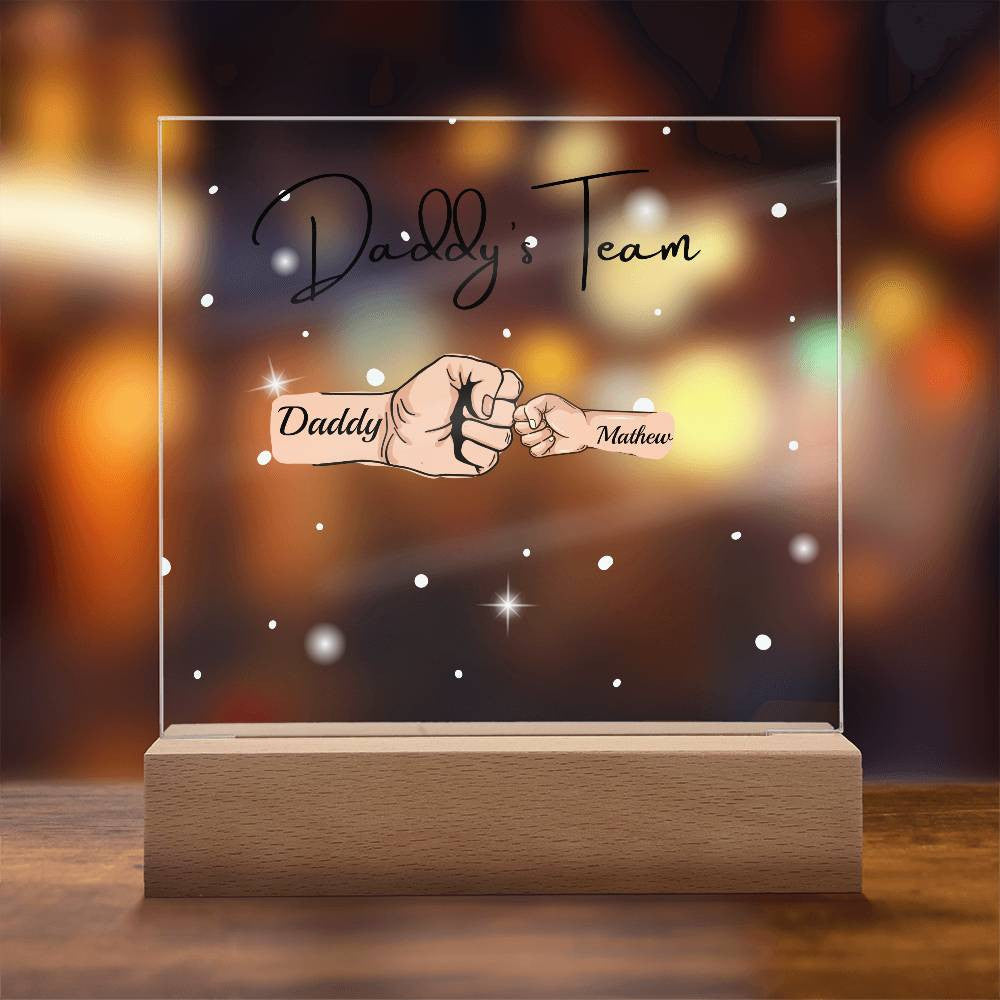 Gift For DAD- Daddy Team Personalized Acrylic Plaque*