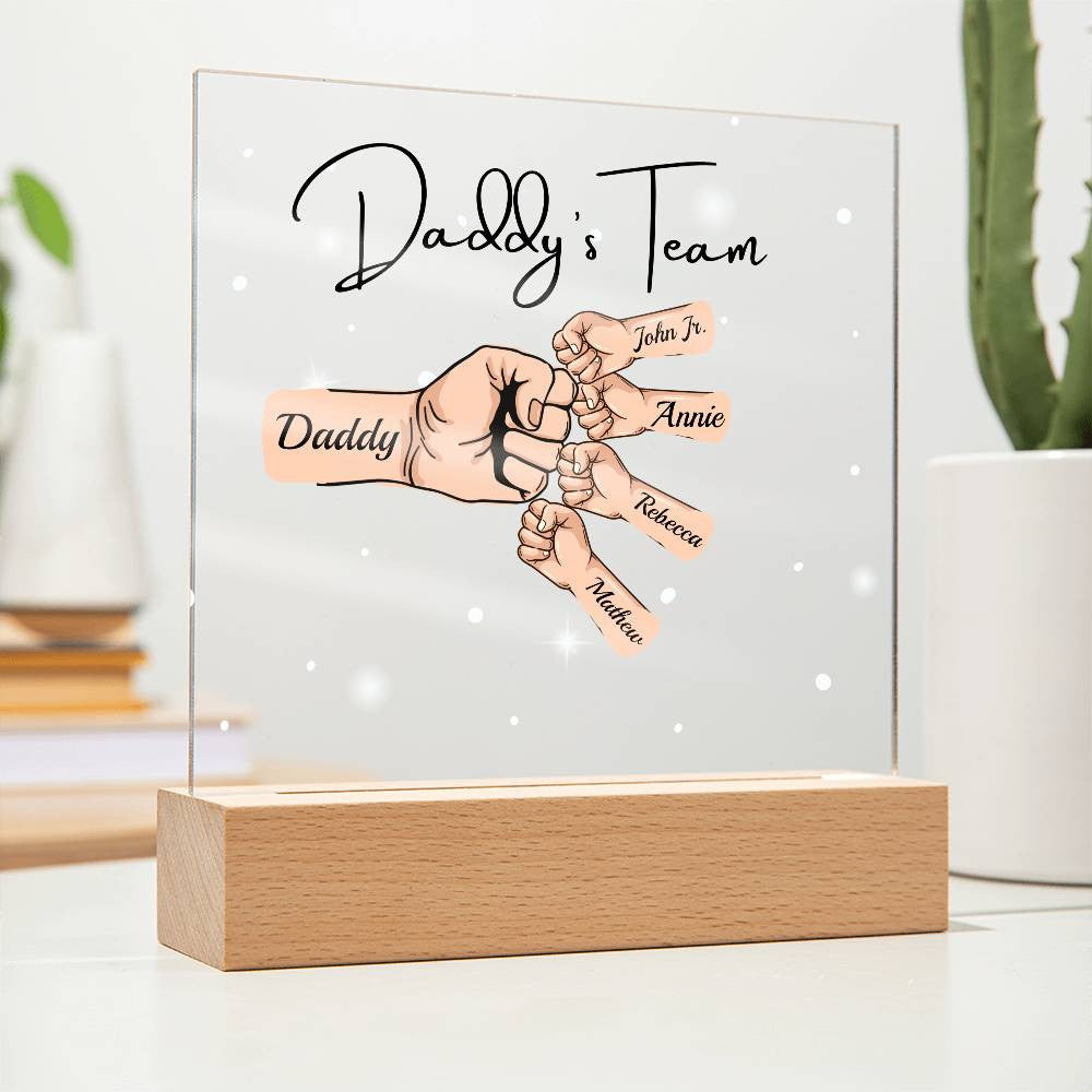 Gift For DAD- Daddy Team Personalized Acrylic Plaque*