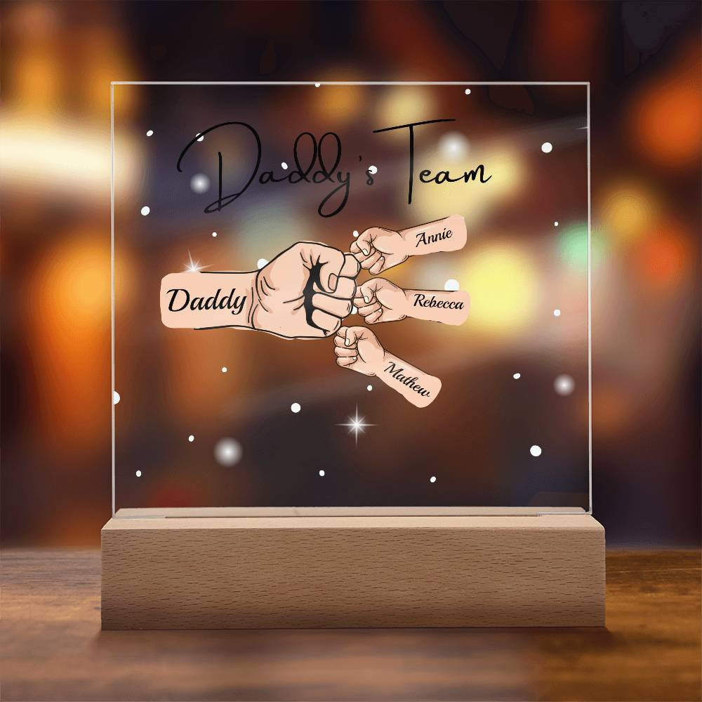 Gift For DAD- Daddy Team Personalized Acrylic Plaque*