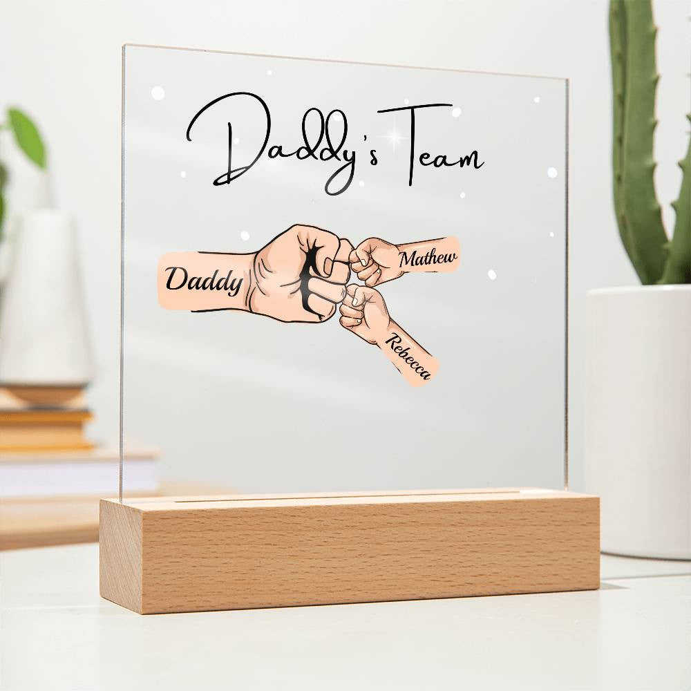 Gift For DAD- Daddy Team Personalized Acrylic Plaque*