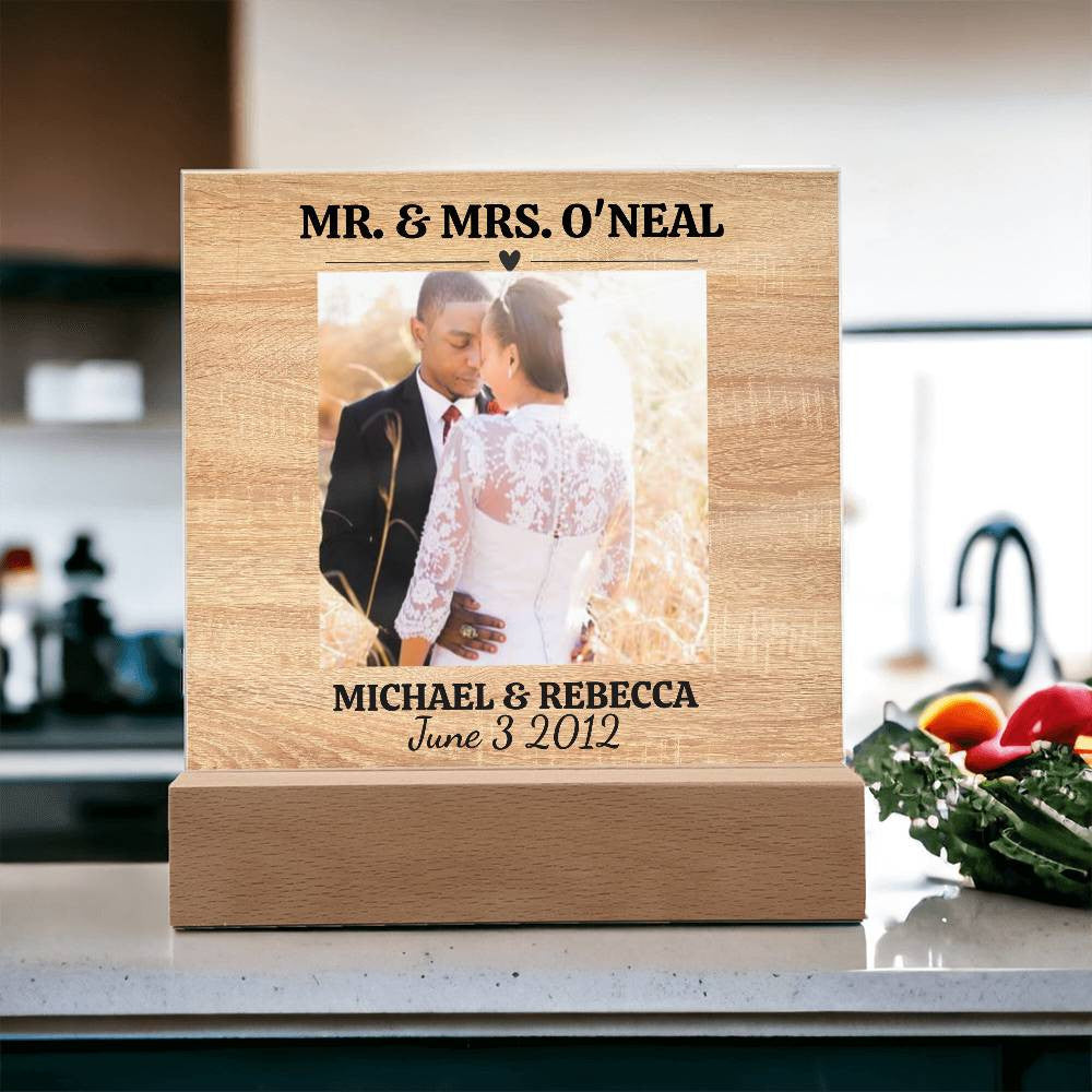 Personalized Wedding Photo Frame-Acrylic Square
