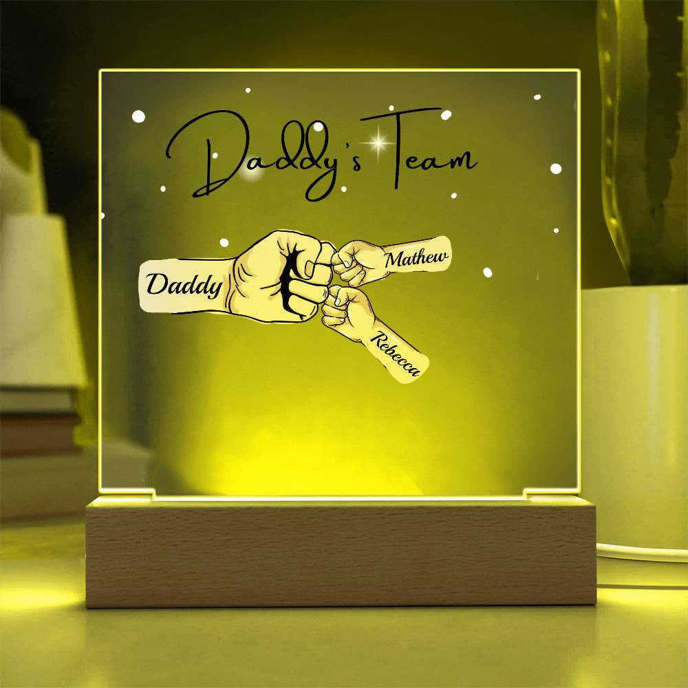 Gift For DAD- Daddy Team Personalized Acrylic Plaque*
