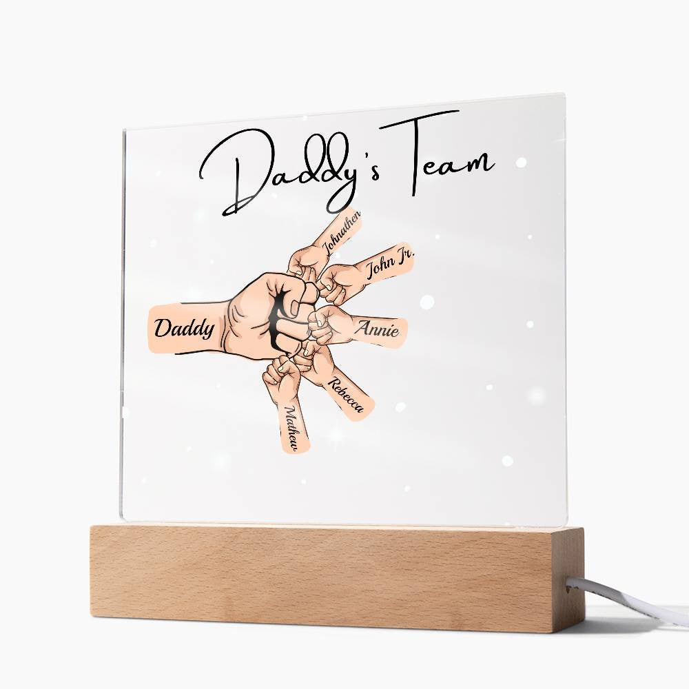 Gift For DAD- Daddy Team Personalized Acrylic Plaque*