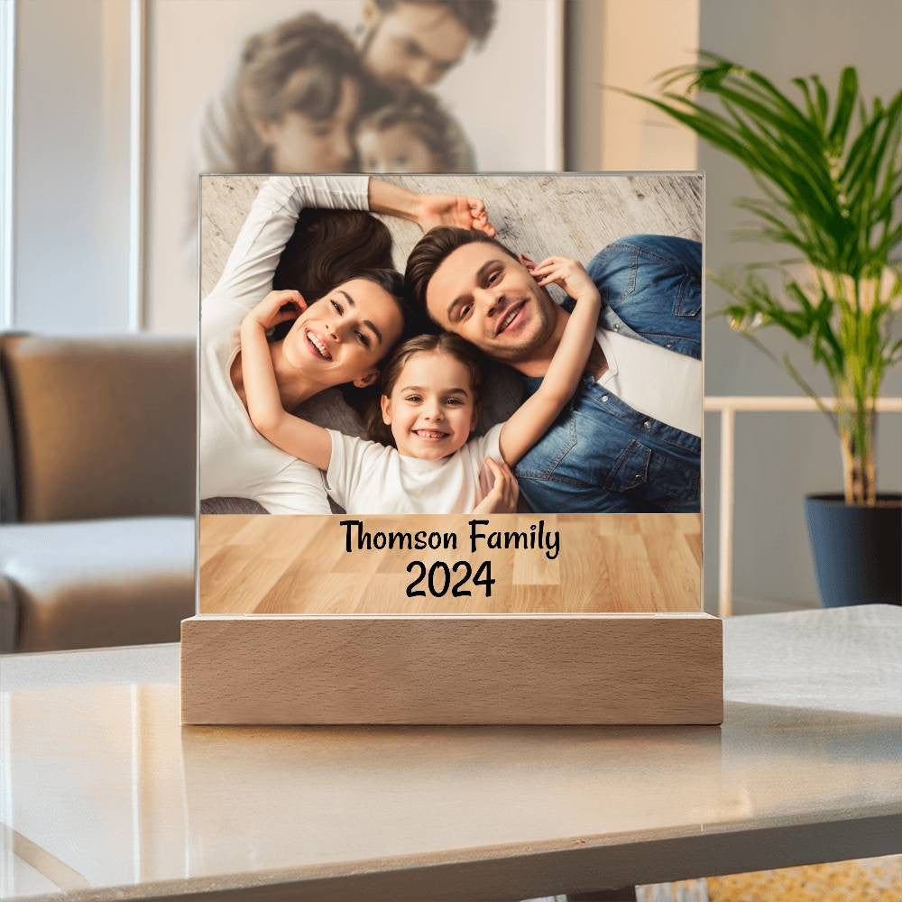Personalize Family Picture Square Plaque