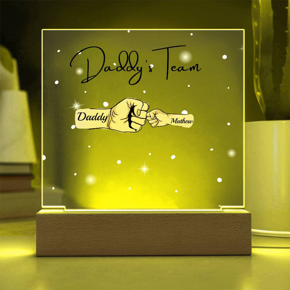 Gift For DAD- Daddy Team Personalized Acrylic Plaque*