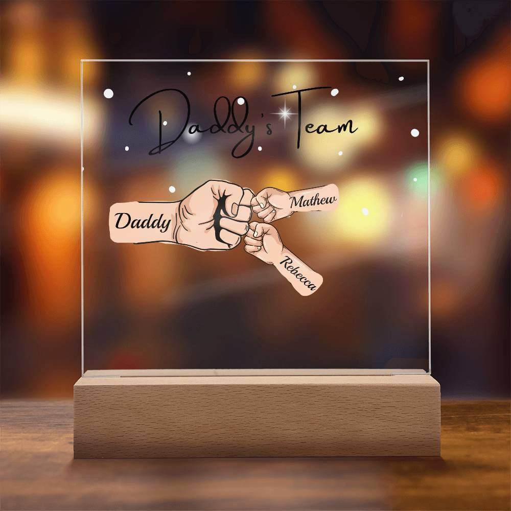 Gift For DAD- Daddy Team Personalized Acrylic Plaque*