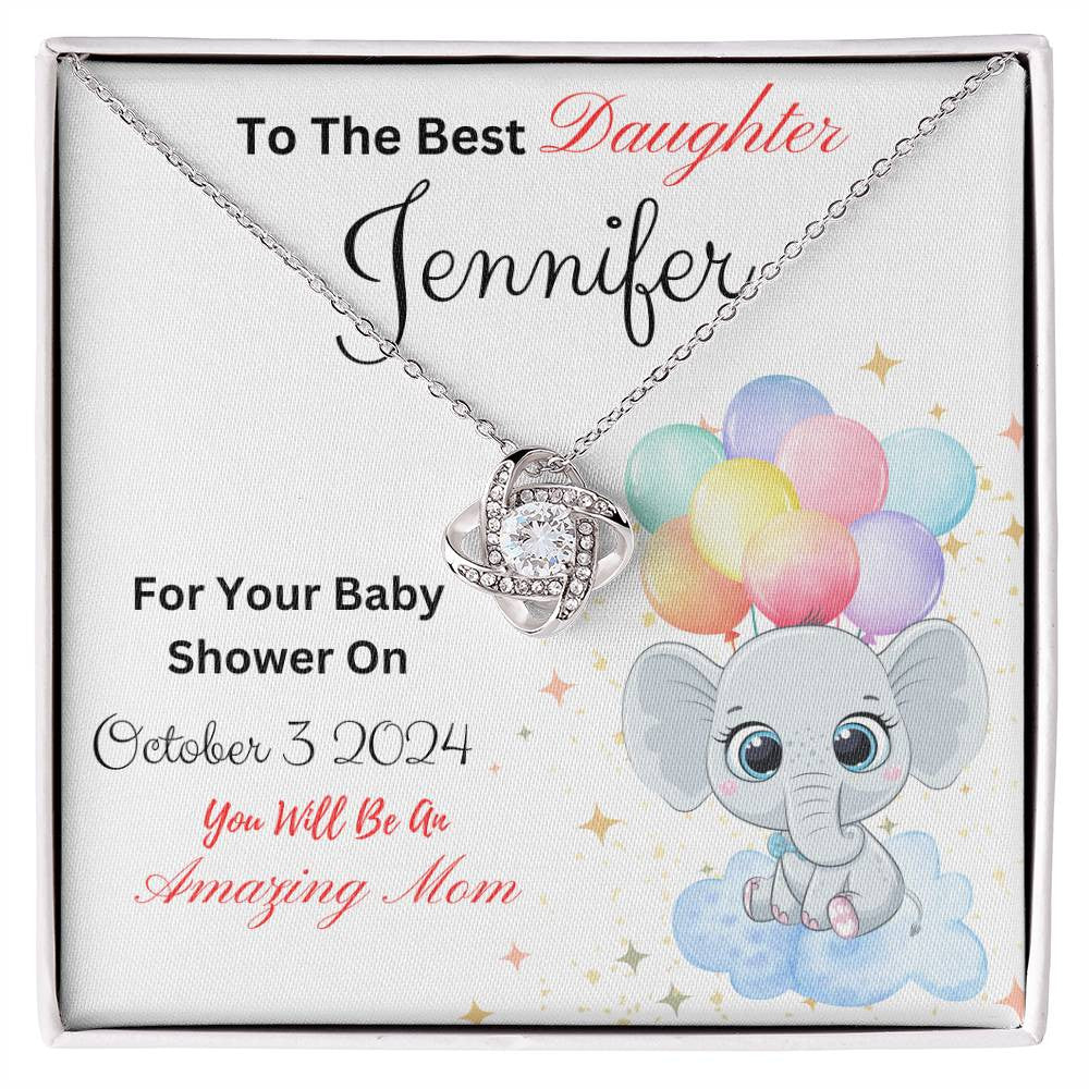 Personalized -Gift for Mother To Be-Love Knot Necklace