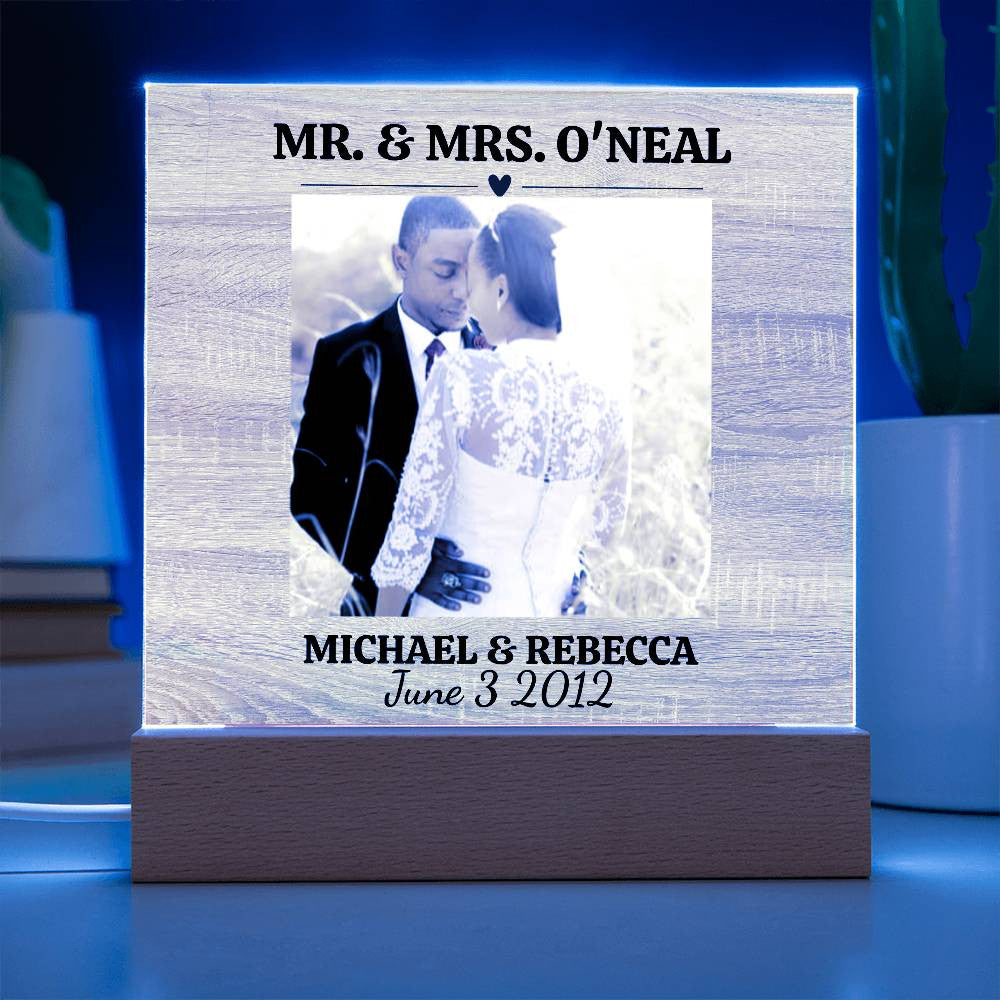 Personalized Wedding Photo Frame-Acrylic Square