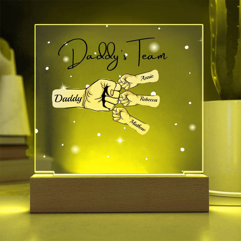 Gift For DAD- Daddy Team Personalized Acrylic Plaque*