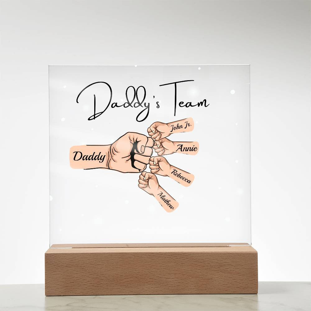 Gift For DAD- Daddy Team Personalized Acrylic Plaque*