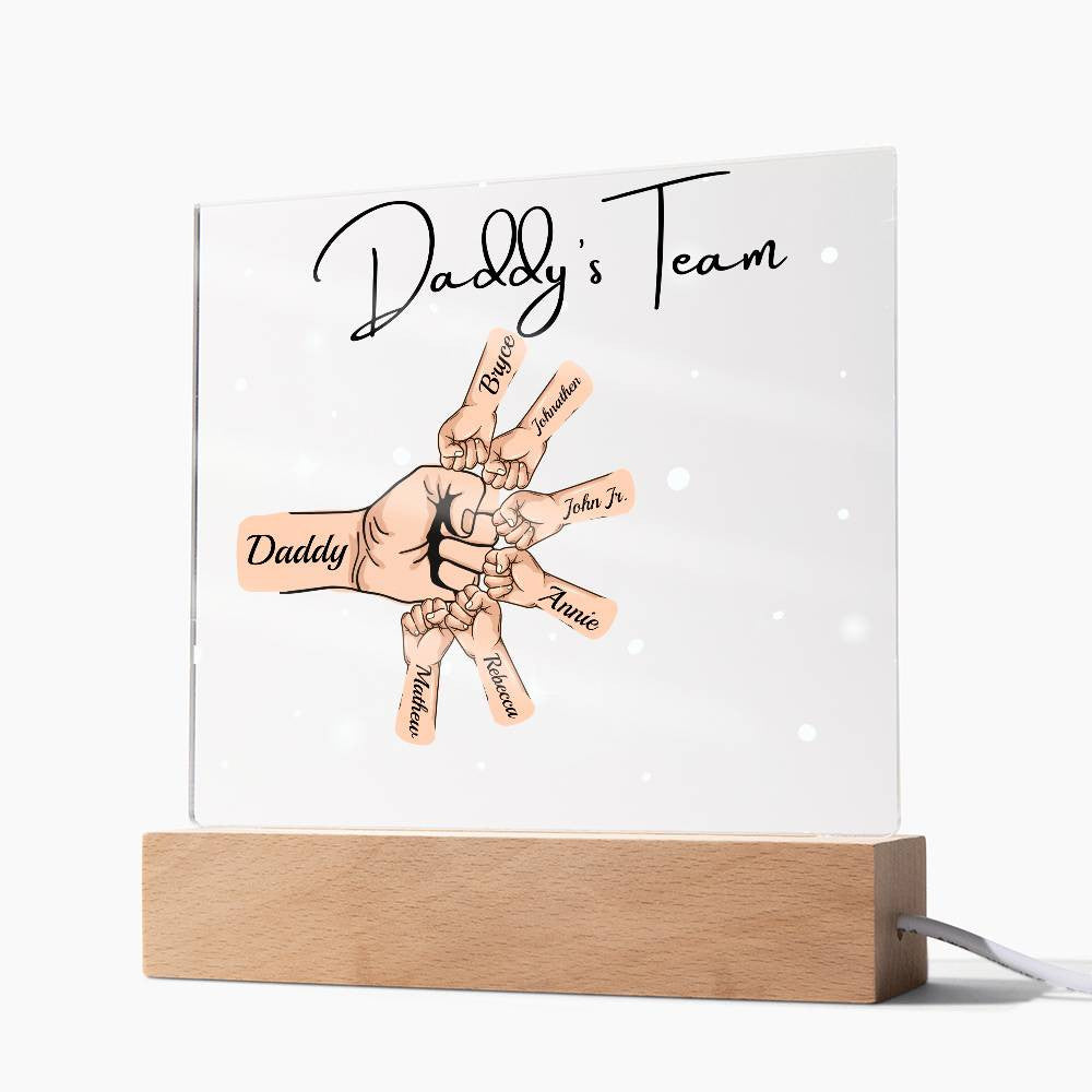 Gift For DAD- Daddy Team Personalized Acrylic Plaque*