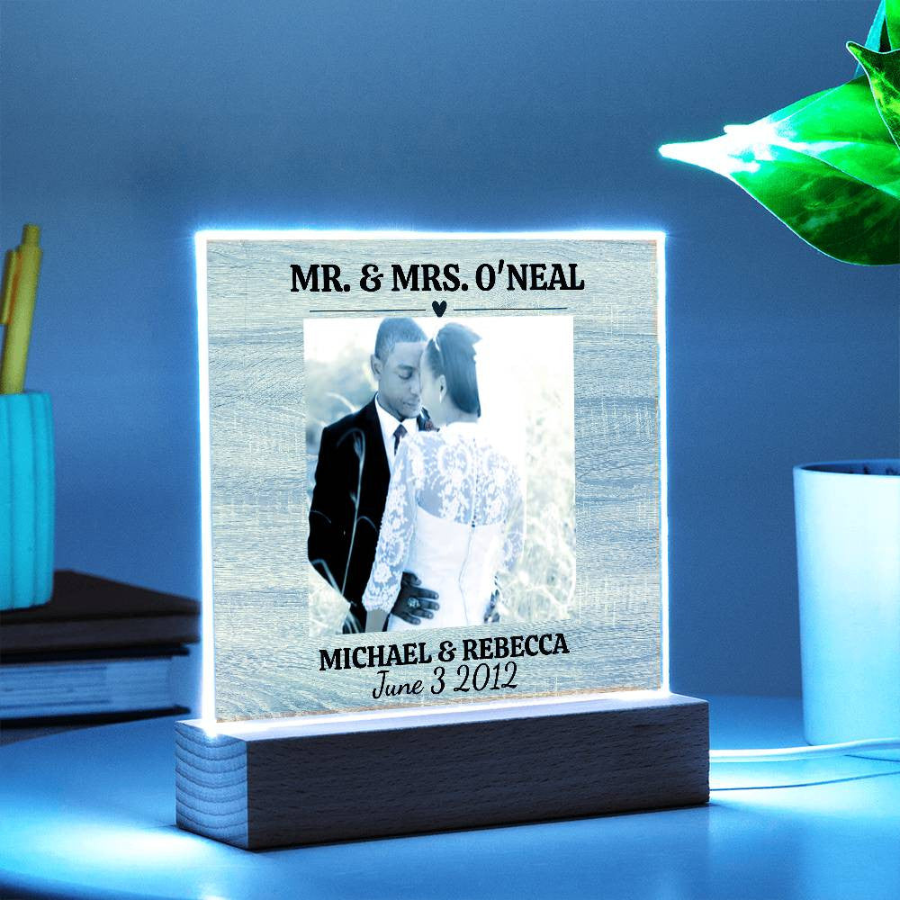 Personalized Wedding Photo Frame-Acrylic Square