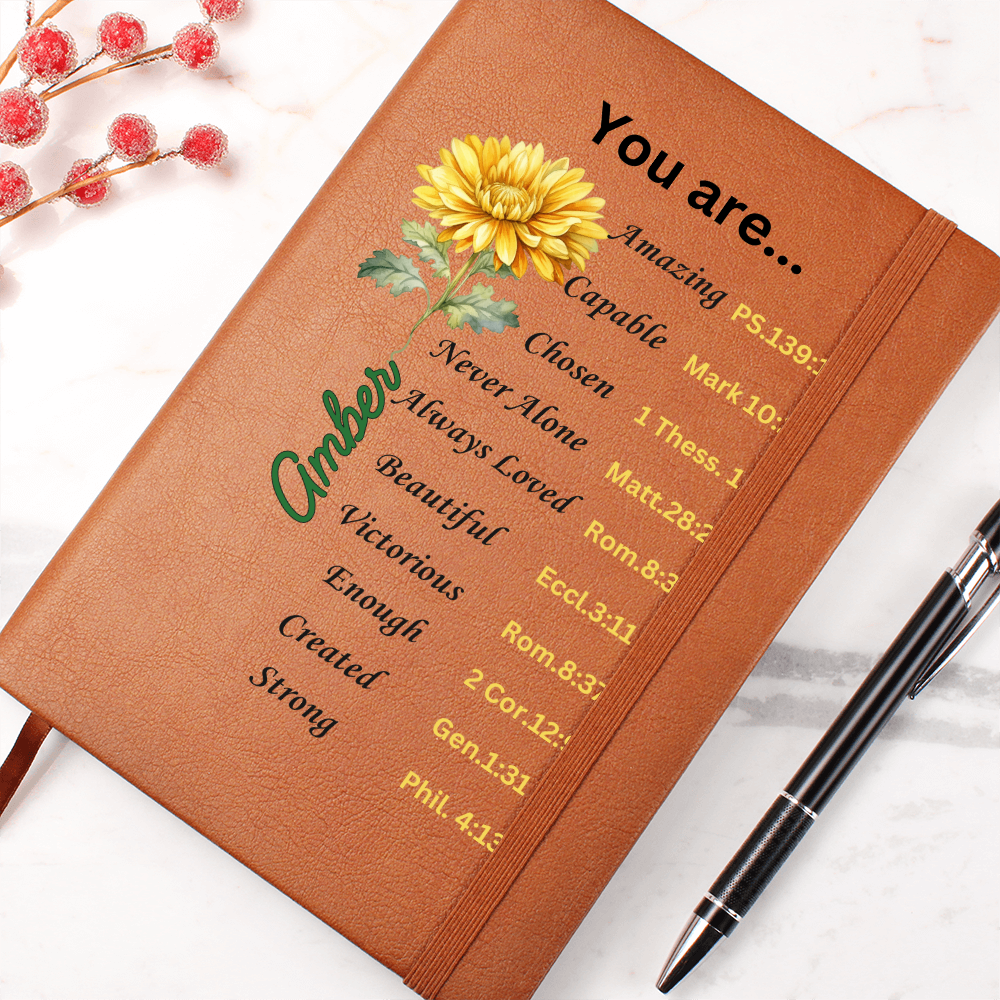 Personalized Birth Flower & Name  Notebook