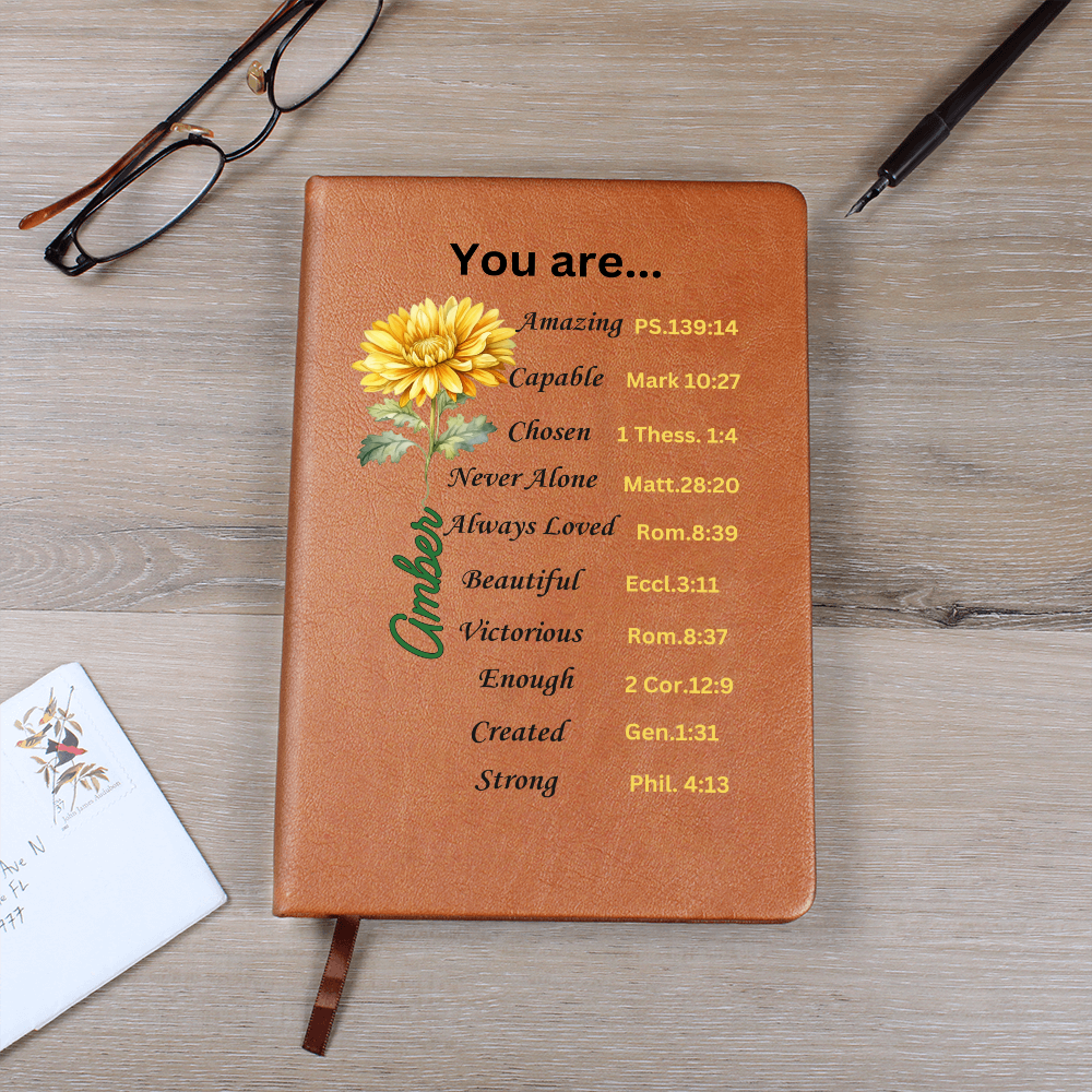 Personalized Birth Flower & Name  Notebook