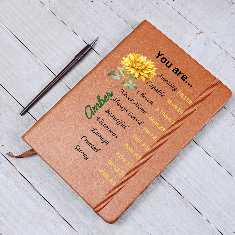 Personalized Birth Flower & Name  Notebook