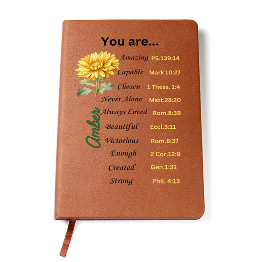 Personalized Birth Flower & Name  Notebook