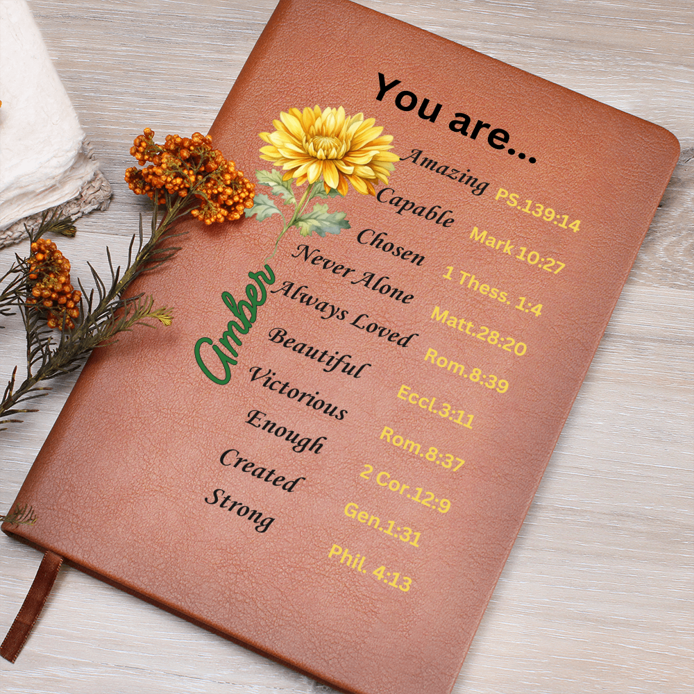 Personalized Birth Flower & Name  Notebook