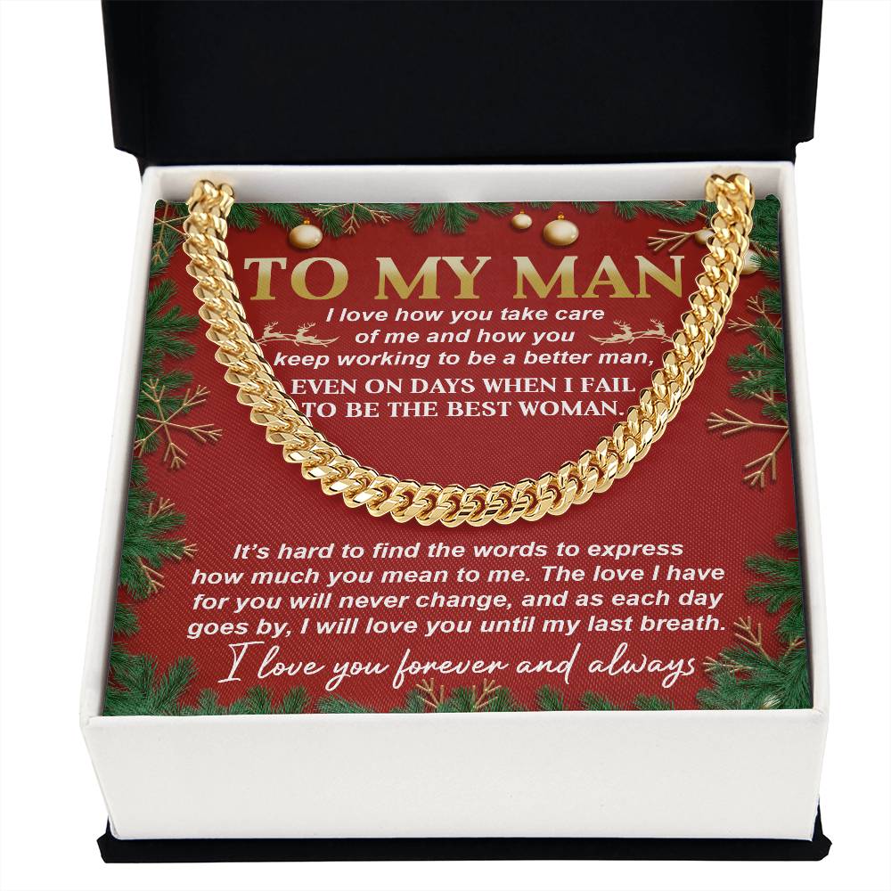 Gift for my Man:Never Change-Cuban Link