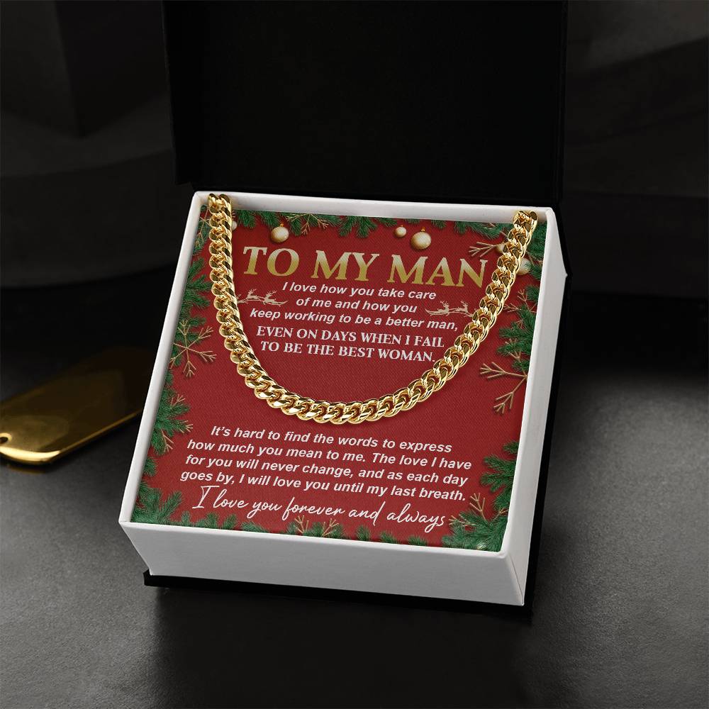 Gift for my Man:Never Change-Cuban Link