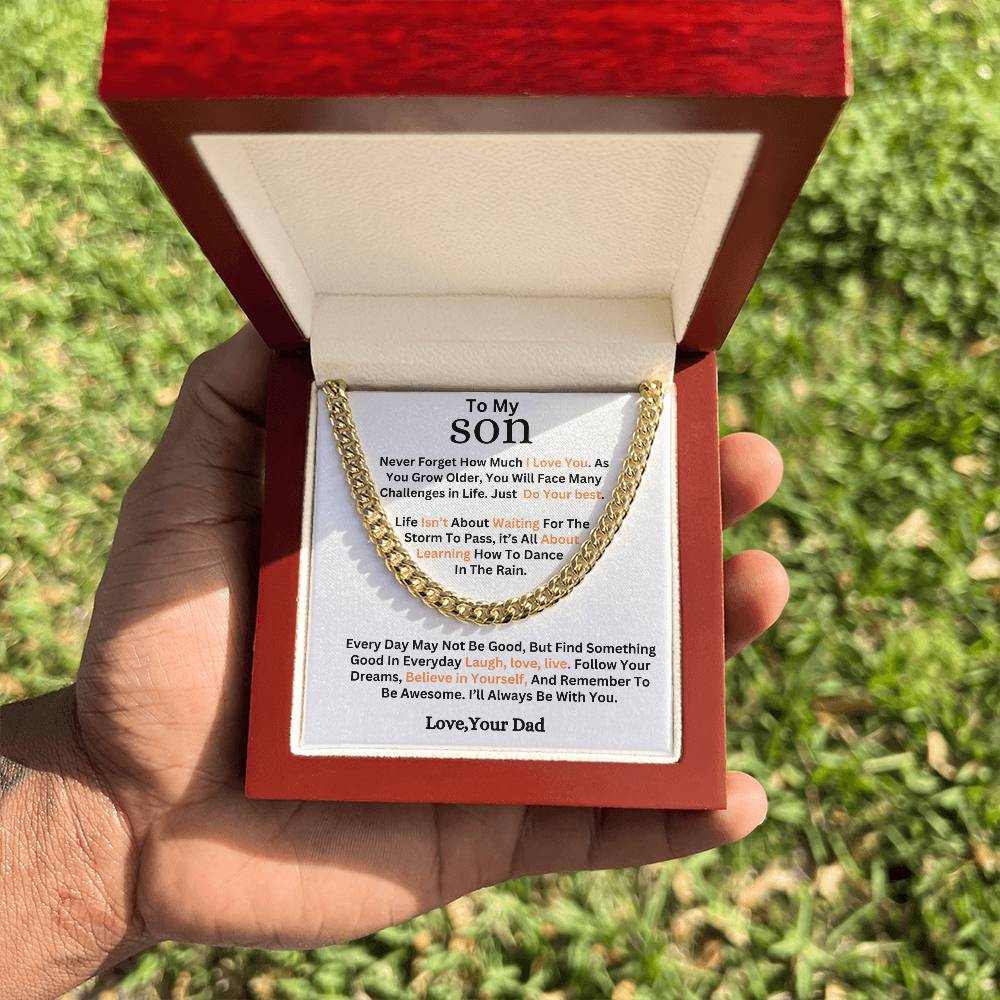 Gift To Son-Never Forget How much I Love You- Cuban Link Chain