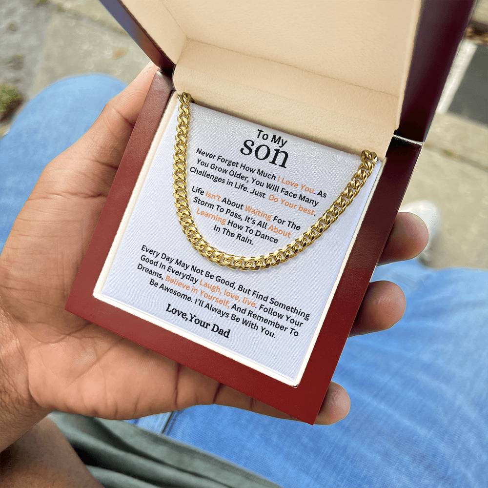 Gift To Son-Never Forget How much I Love You- Cuban Link Chain
