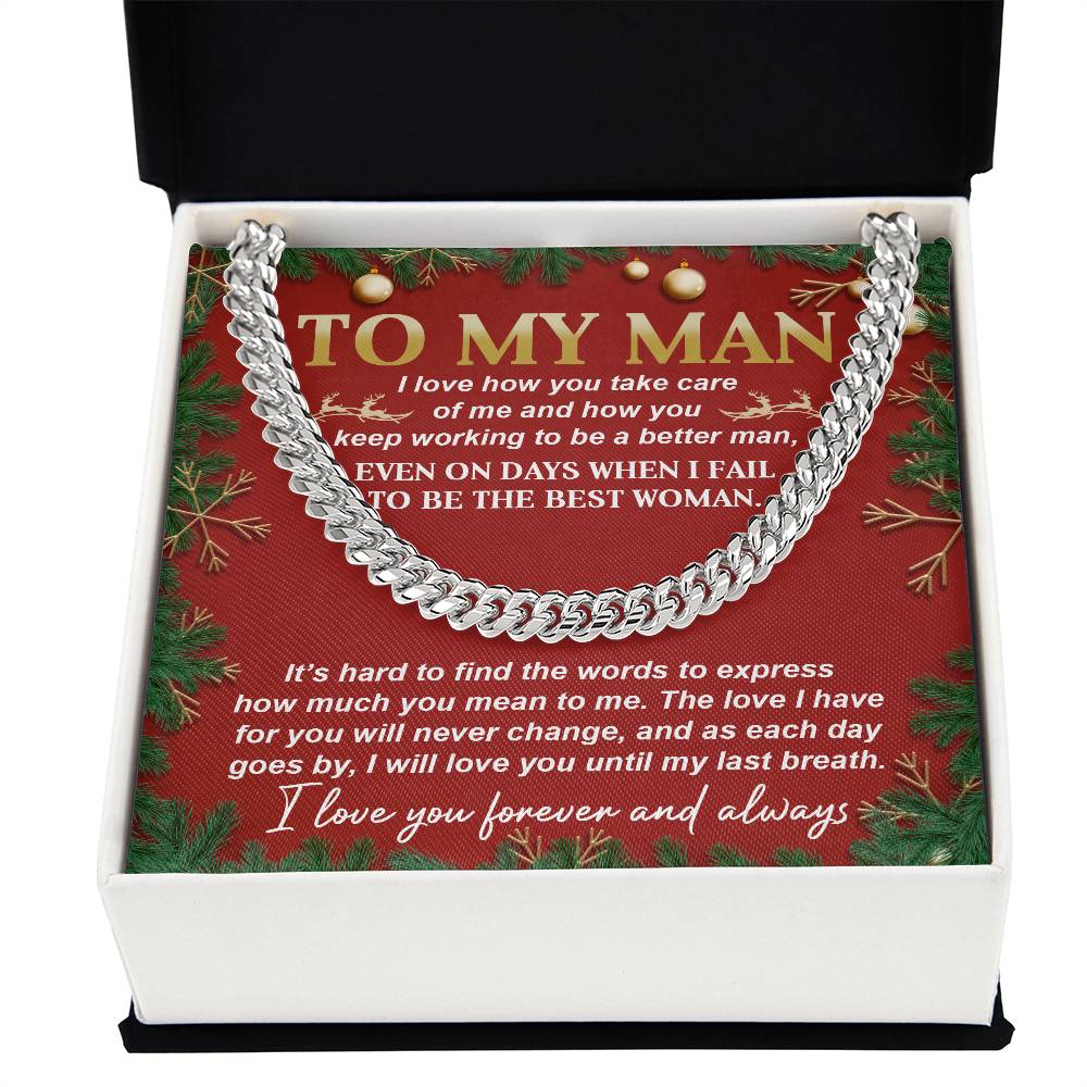 Gift for my Man:Never Change-Cuban Link