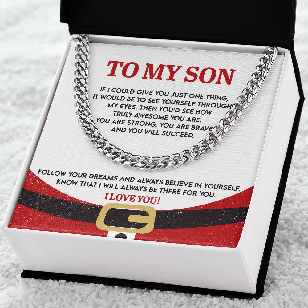 Gift for Son; There For You-cuban link