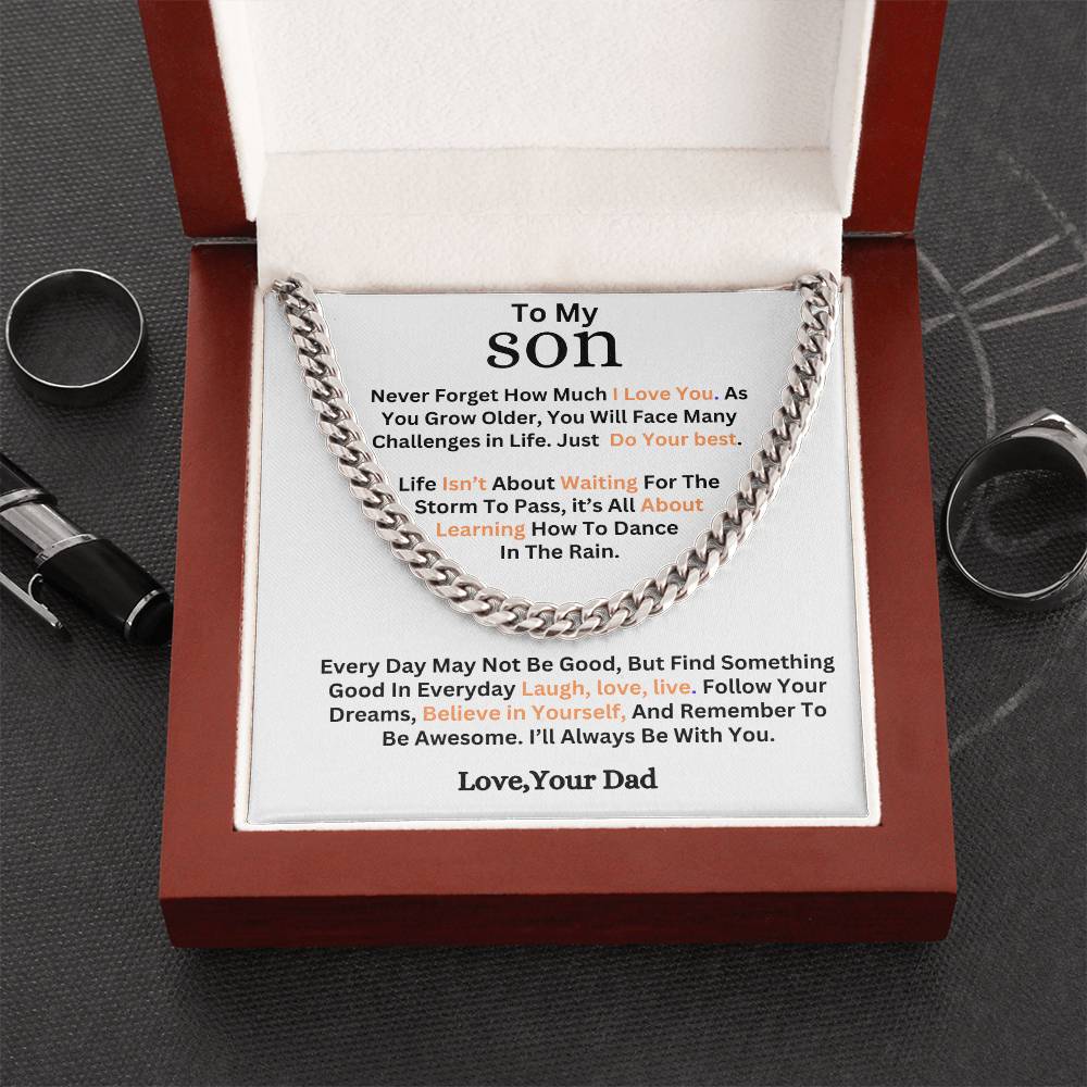 Gift To Son-Never Forget How much I Love You- Cuban Link Chain