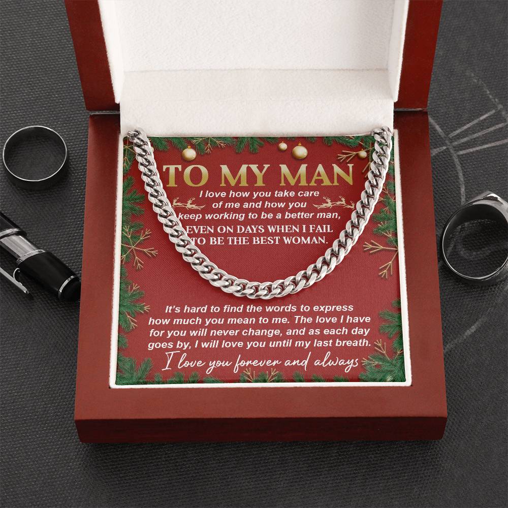 Gift for my Man:Never Change-Cuban Link