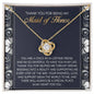 Maid of Honor-World to Me-Love Knot Necklace