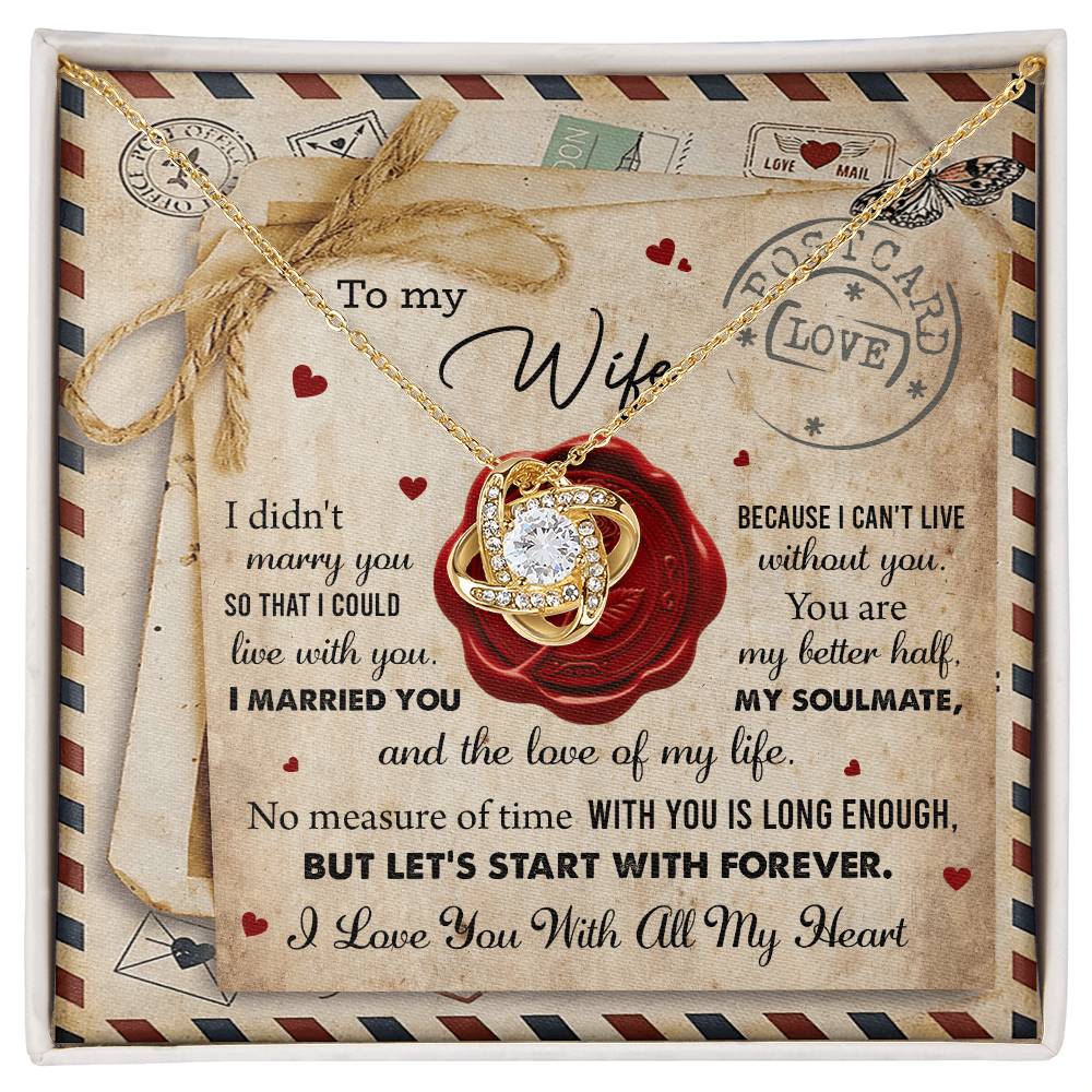 Gift for WIFE-Marry You-Love Knot Necklace