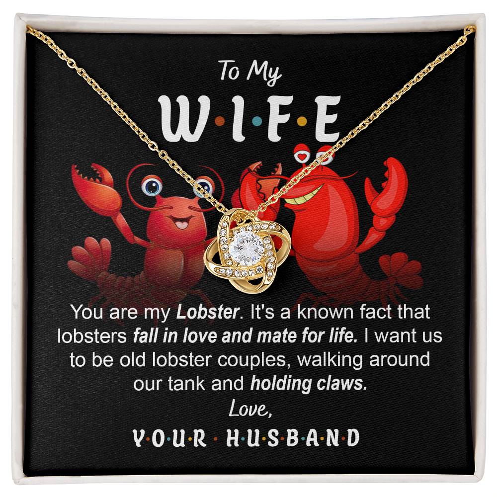 Gift for WIFE-Old Lobster-Love Knot Necklace