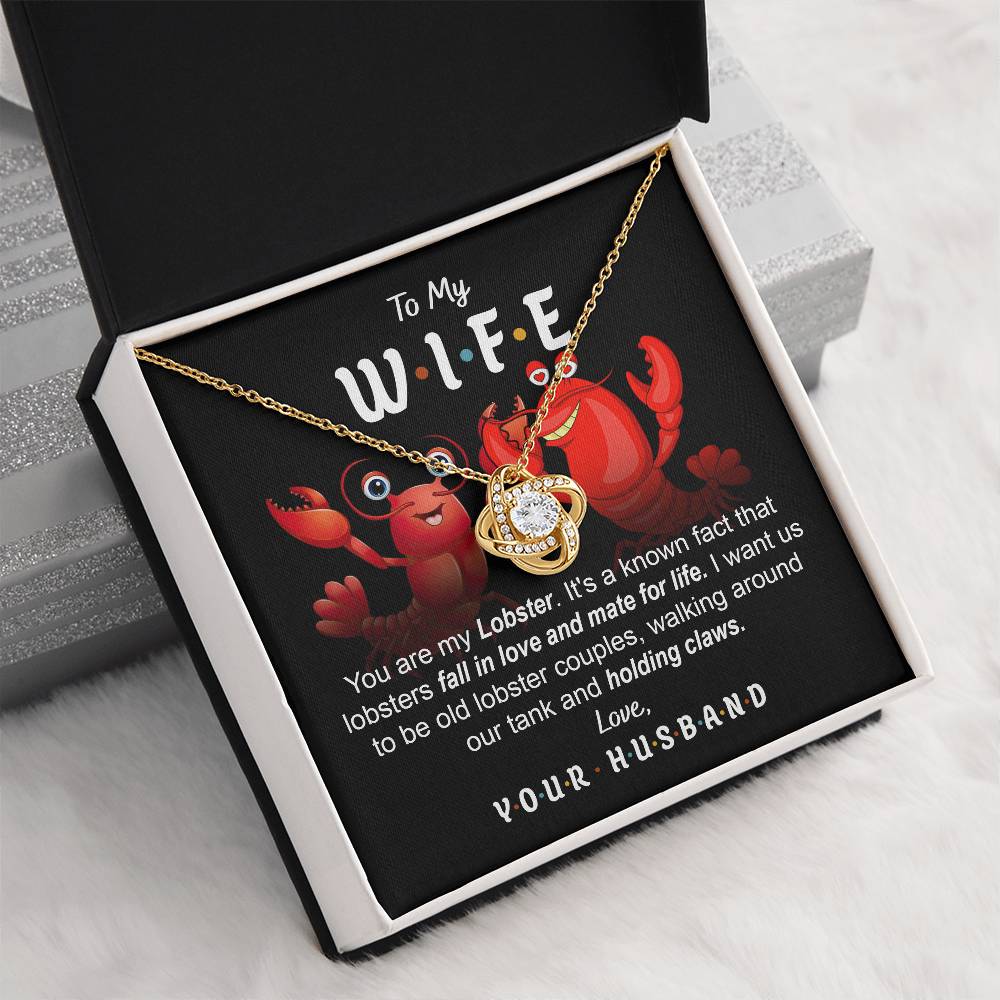 Gift for WIFE-Old Lobster-Love Knot Necklace