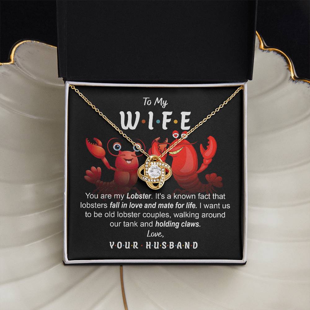 Gift for WIFE-Old Lobster-Love Knot Necklace